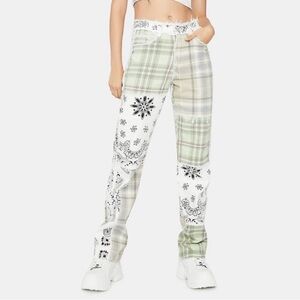 Jaded London Women’s Patchwork Bandana Jeans
